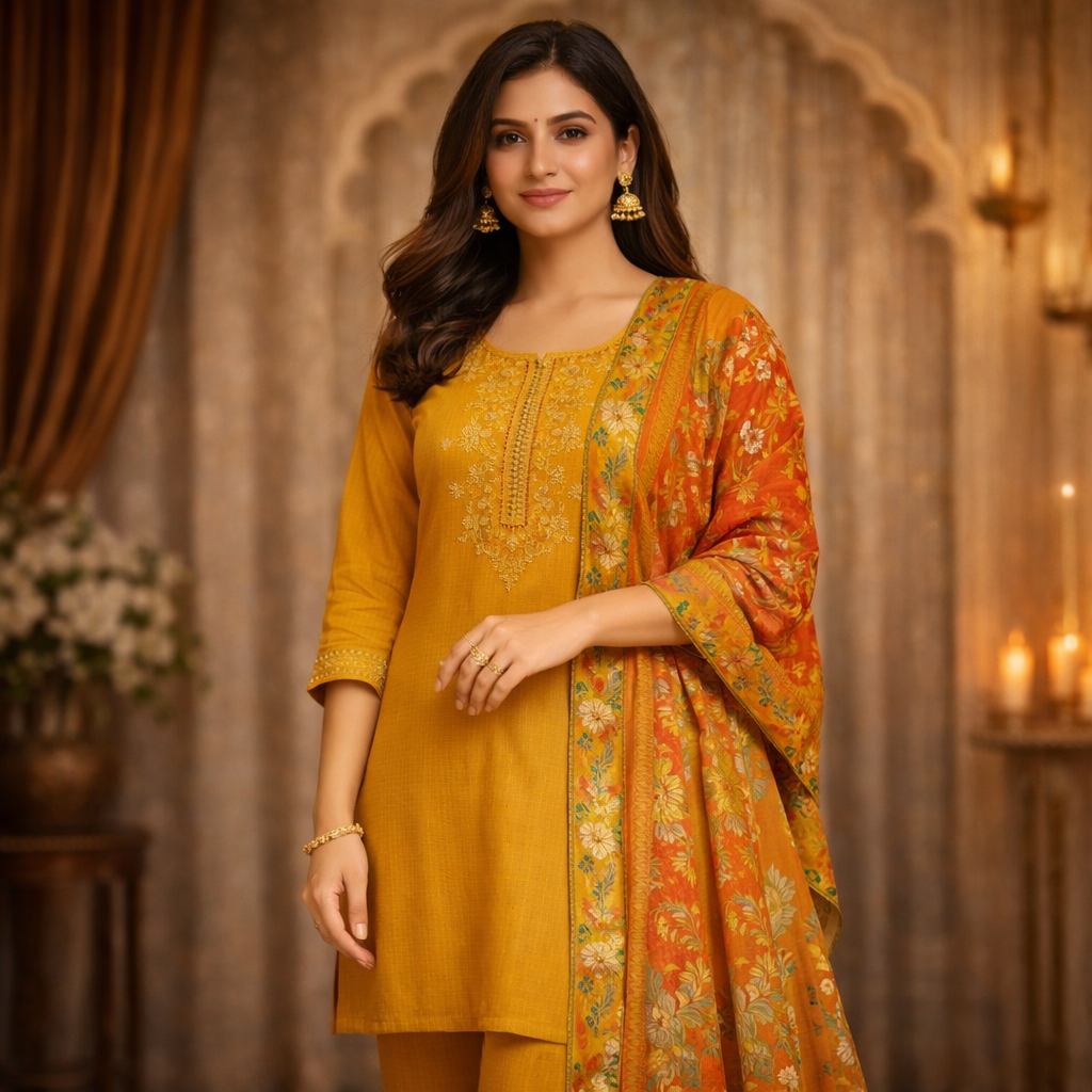 Kurti, Dupatta, Pant Set