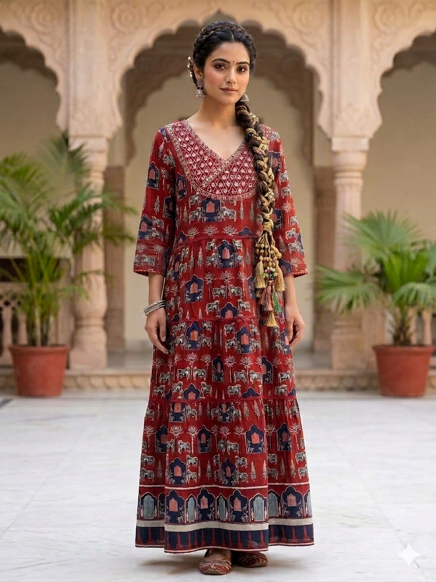 Heavy Rayon Full Length Gown