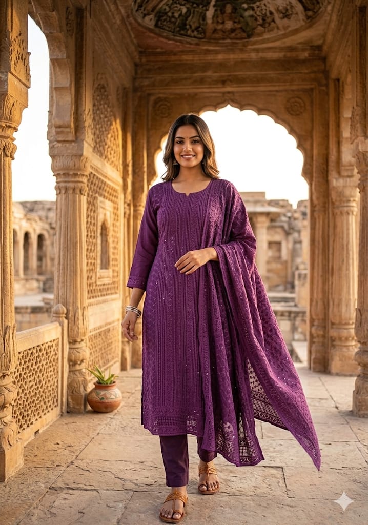 Pure Georgeete Chickekari 3 Piece Suit
