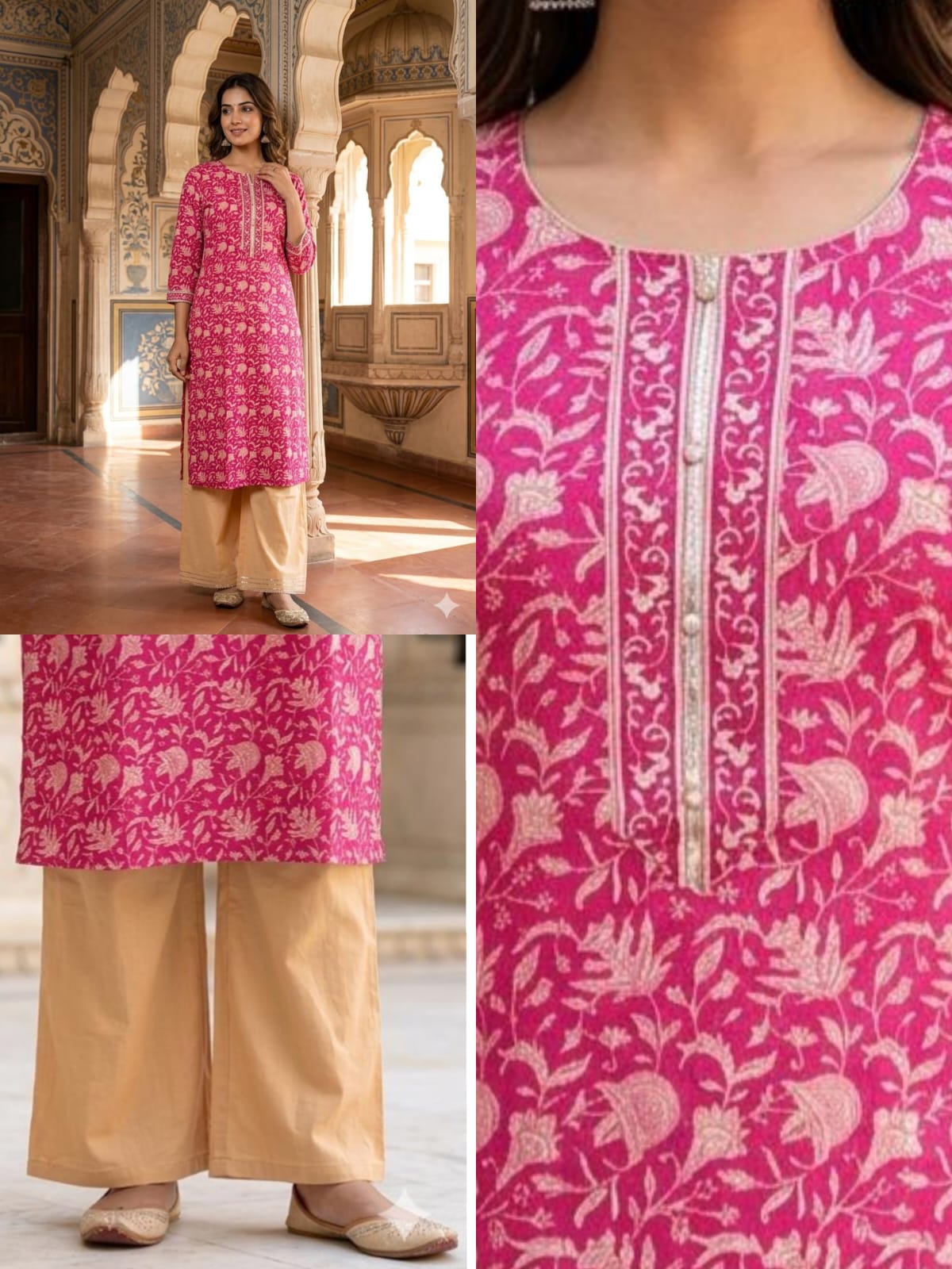 2-Piece Pink suit with Plazo