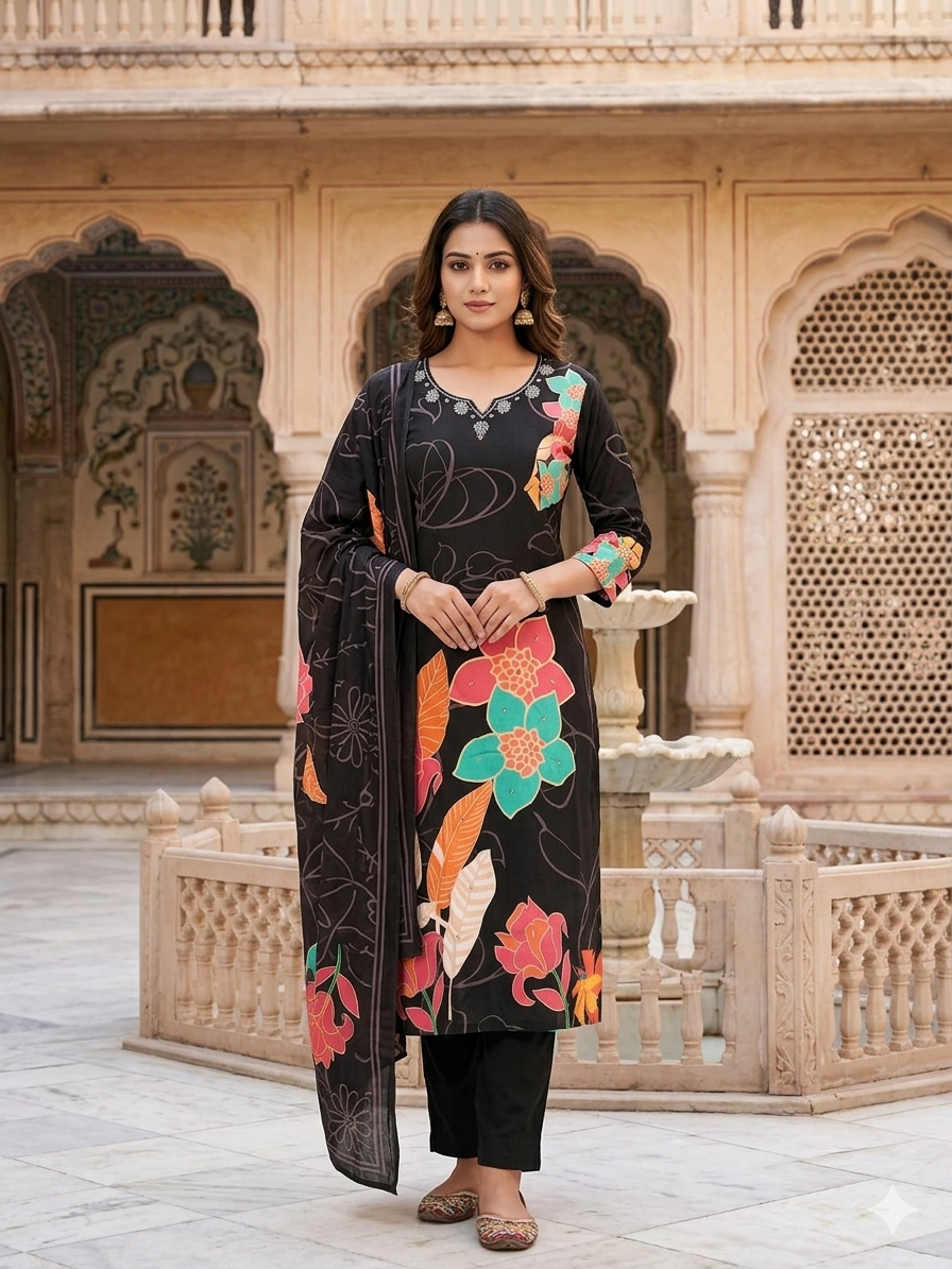 Mull Cotton Three Piece Suit