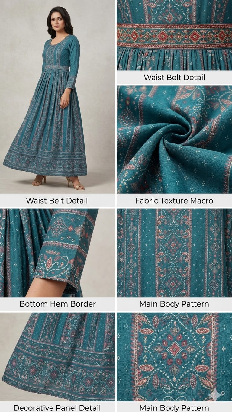 Crepe Party Wear Gown with Belt
