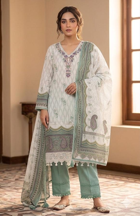 Mull Cotton Three Piece Suit