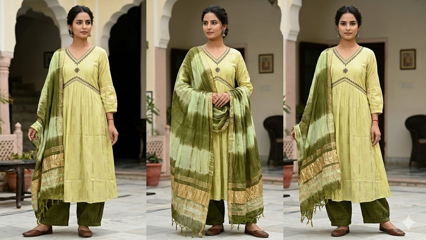 Alia Pattern Suit with Afghani bottom