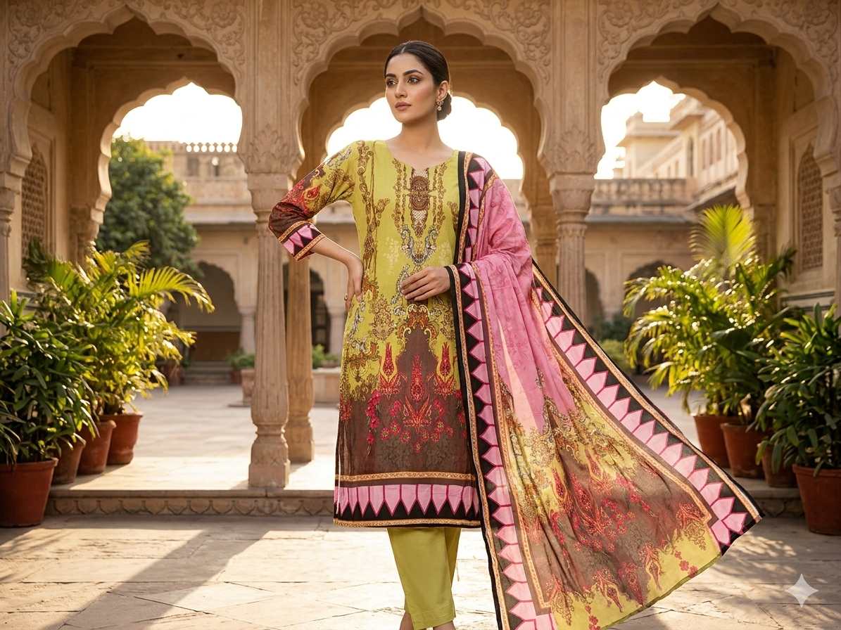 Crape Three Piece Suit