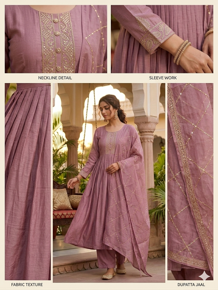 A-Line Silk Suit with Cotton Lining