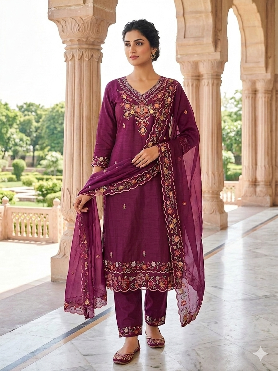Pure Dola Silk Handwork Set