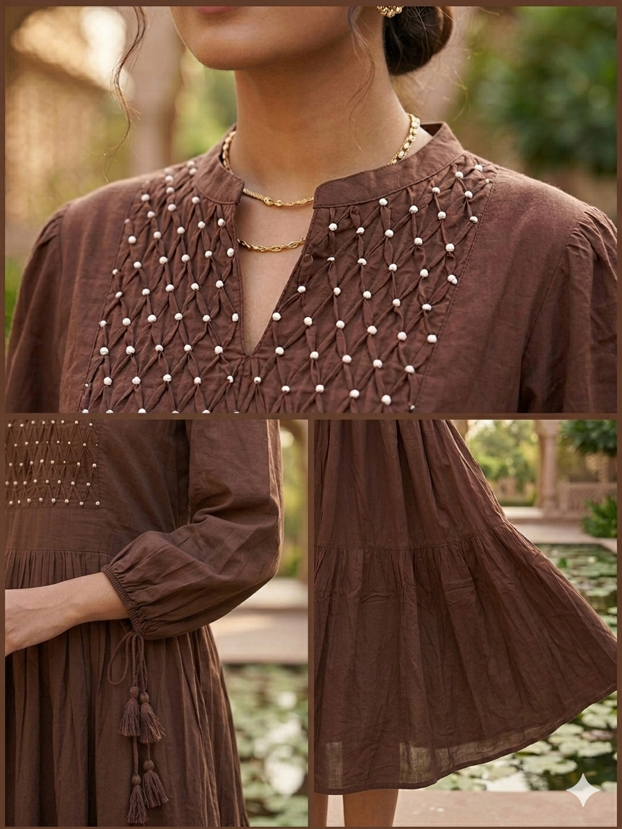 Elegant Mull Cotton Gown