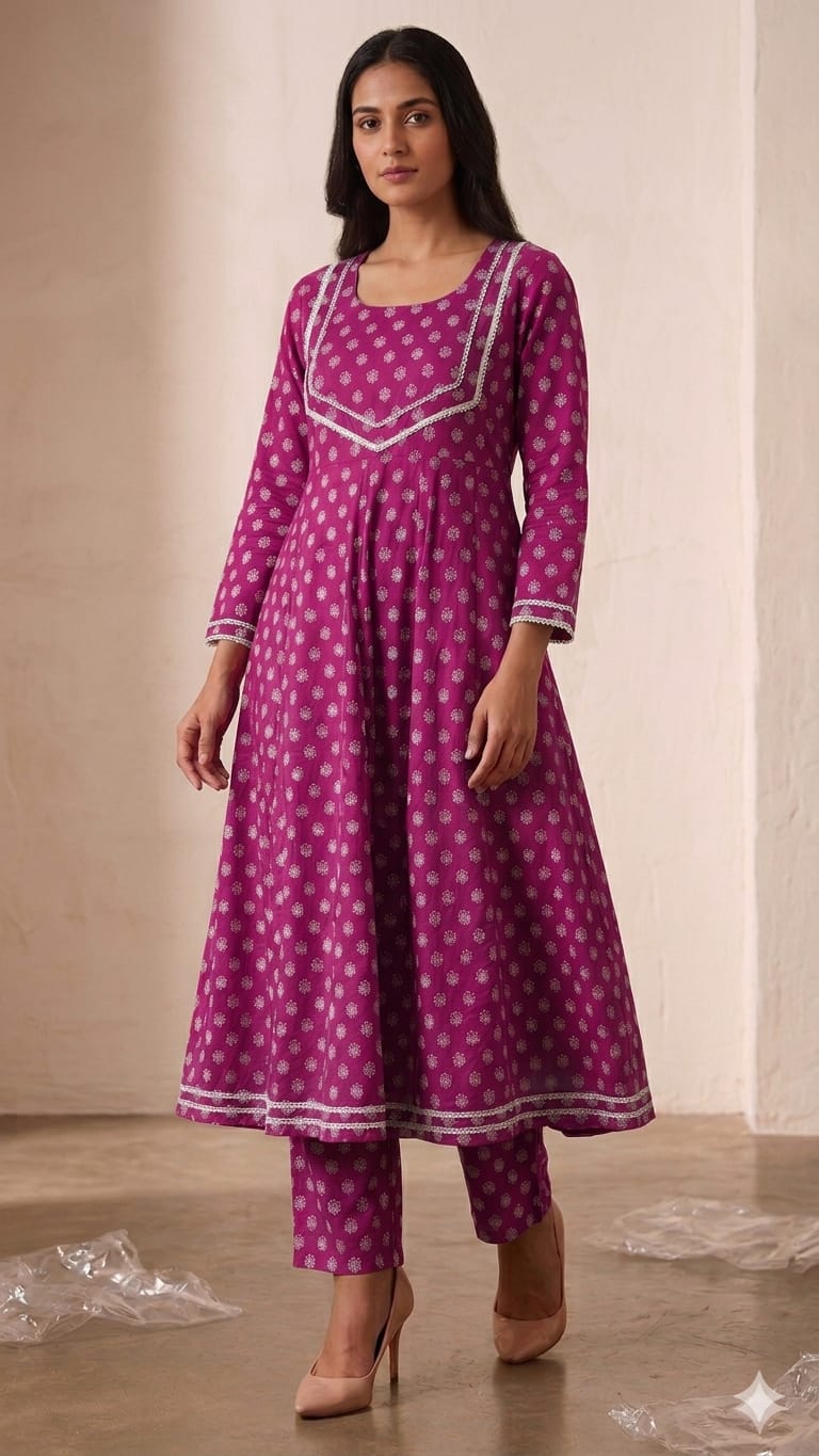 Anarkali 2 Piece set with Lace Work