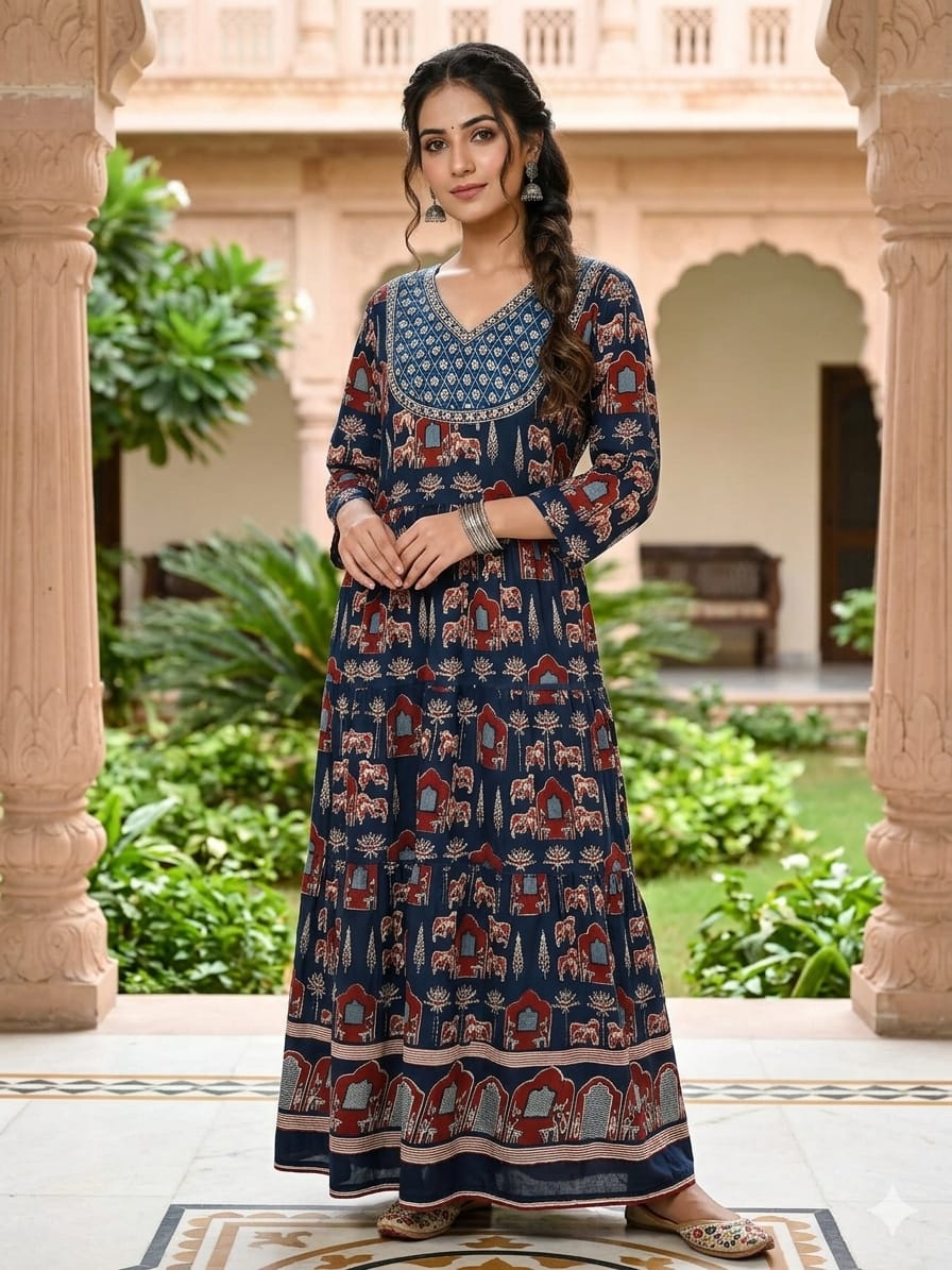 Heavy Rayon Full Length Gown