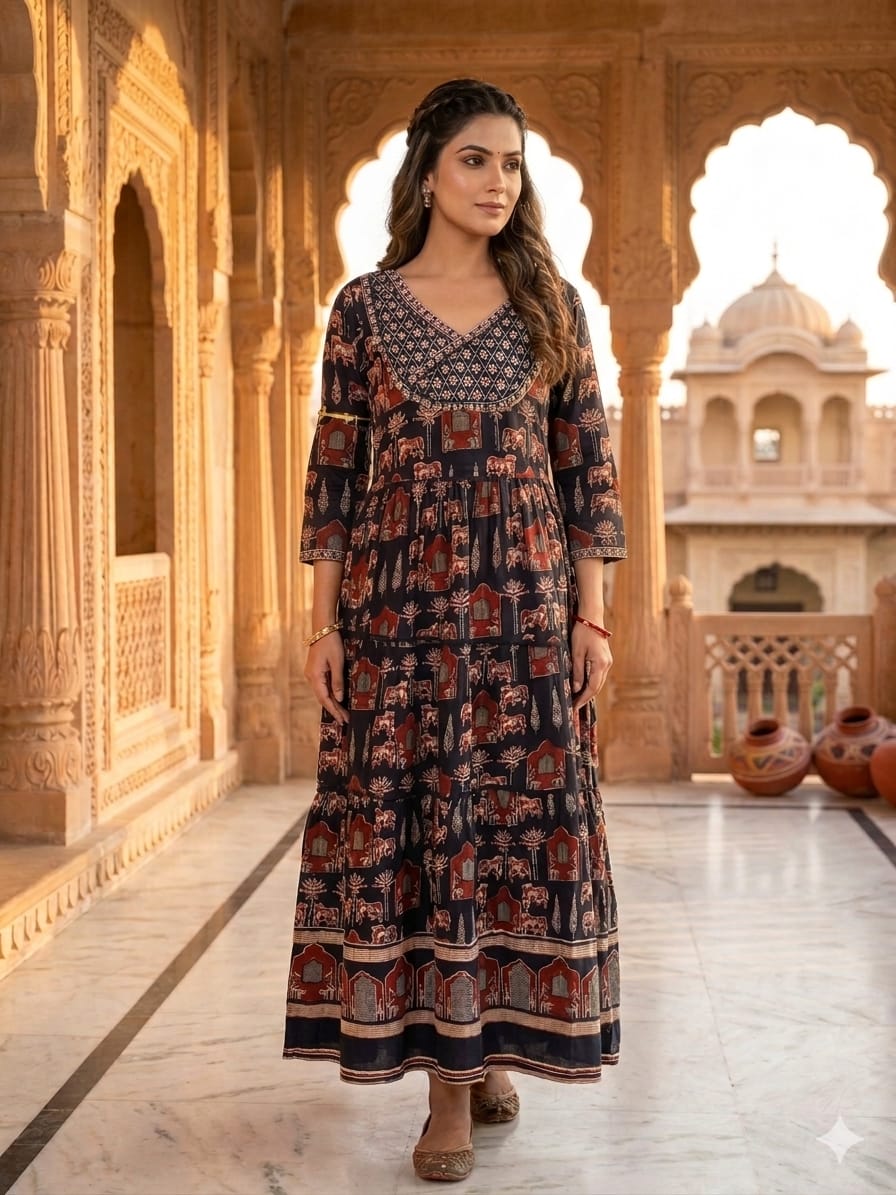Heavy Rayon Full Length Gown