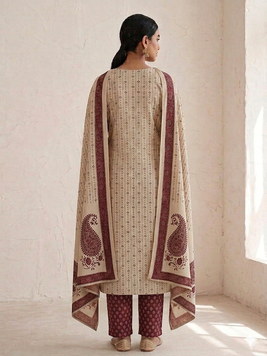Pure Mull Cotton Kurti Pant Dupatta Set