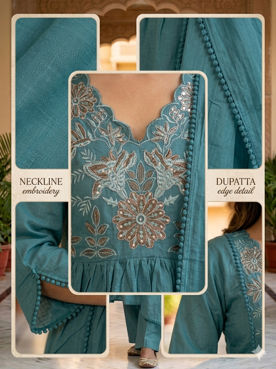Pure Premium Cotton A-Line Kurti ✨