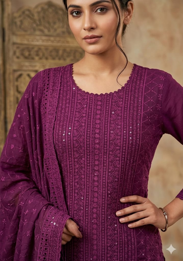 Pure Georgeete Chickekari 3 Piece Suit