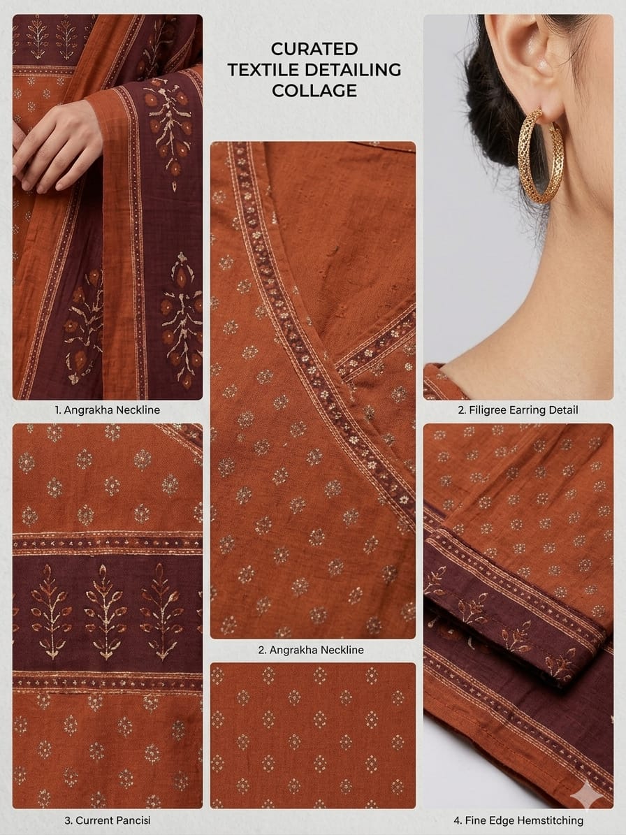 Premium Pure Mull Cotton Angrakha 3-Piece Suit Set