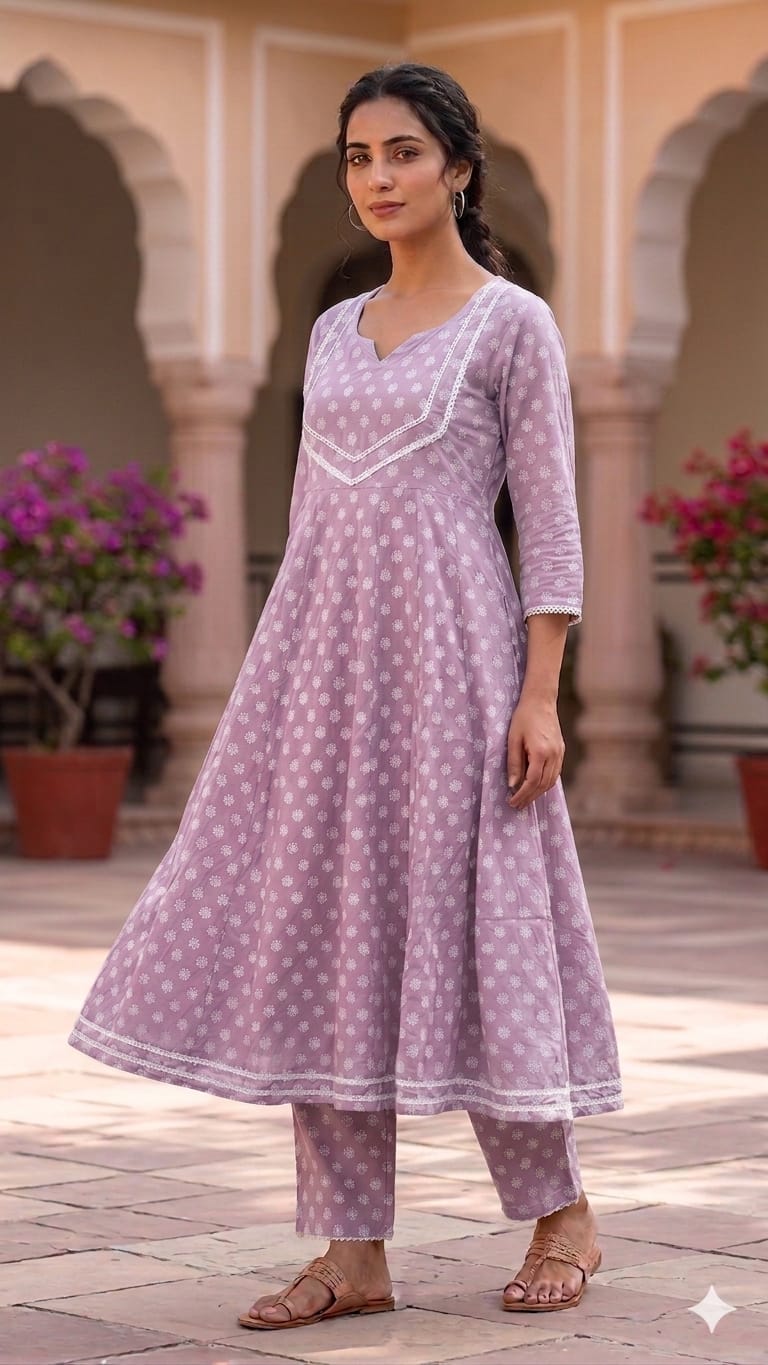 Anarkali 2 Piece set with Lace Work