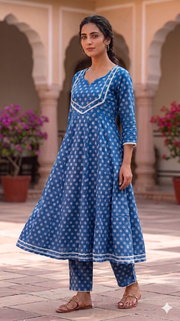 Anarkali 2 Piece set with Lace Work