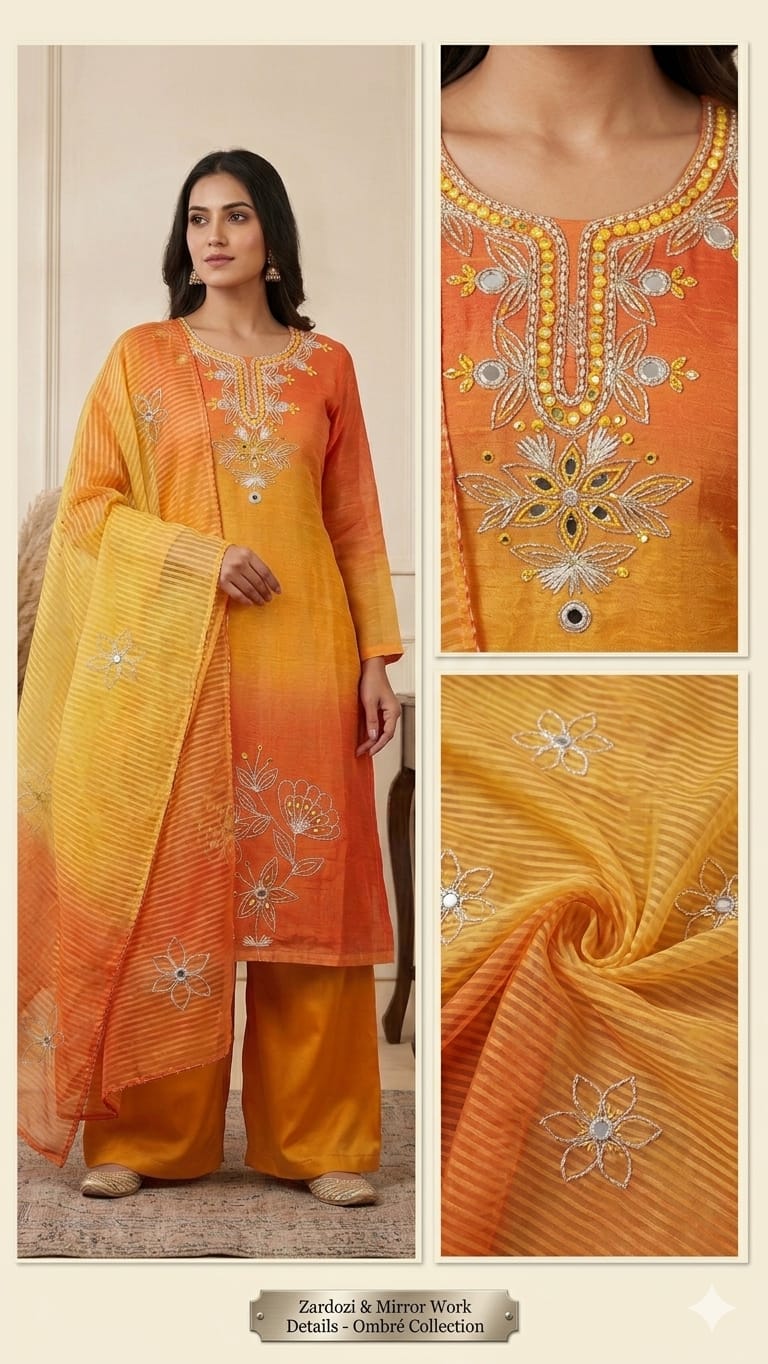 Shimmer Silk 3 Pc Suit Set