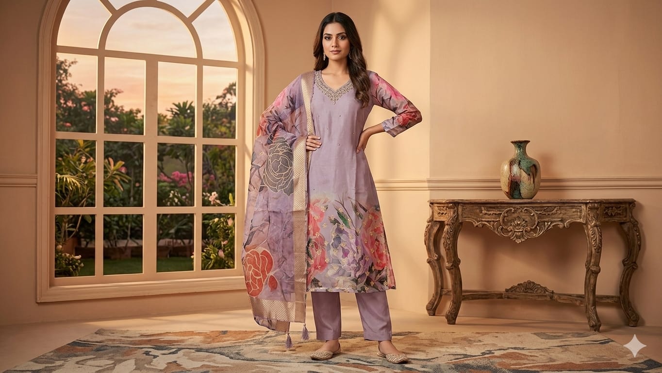 Lilac Bloom 3 Piece Suit Set