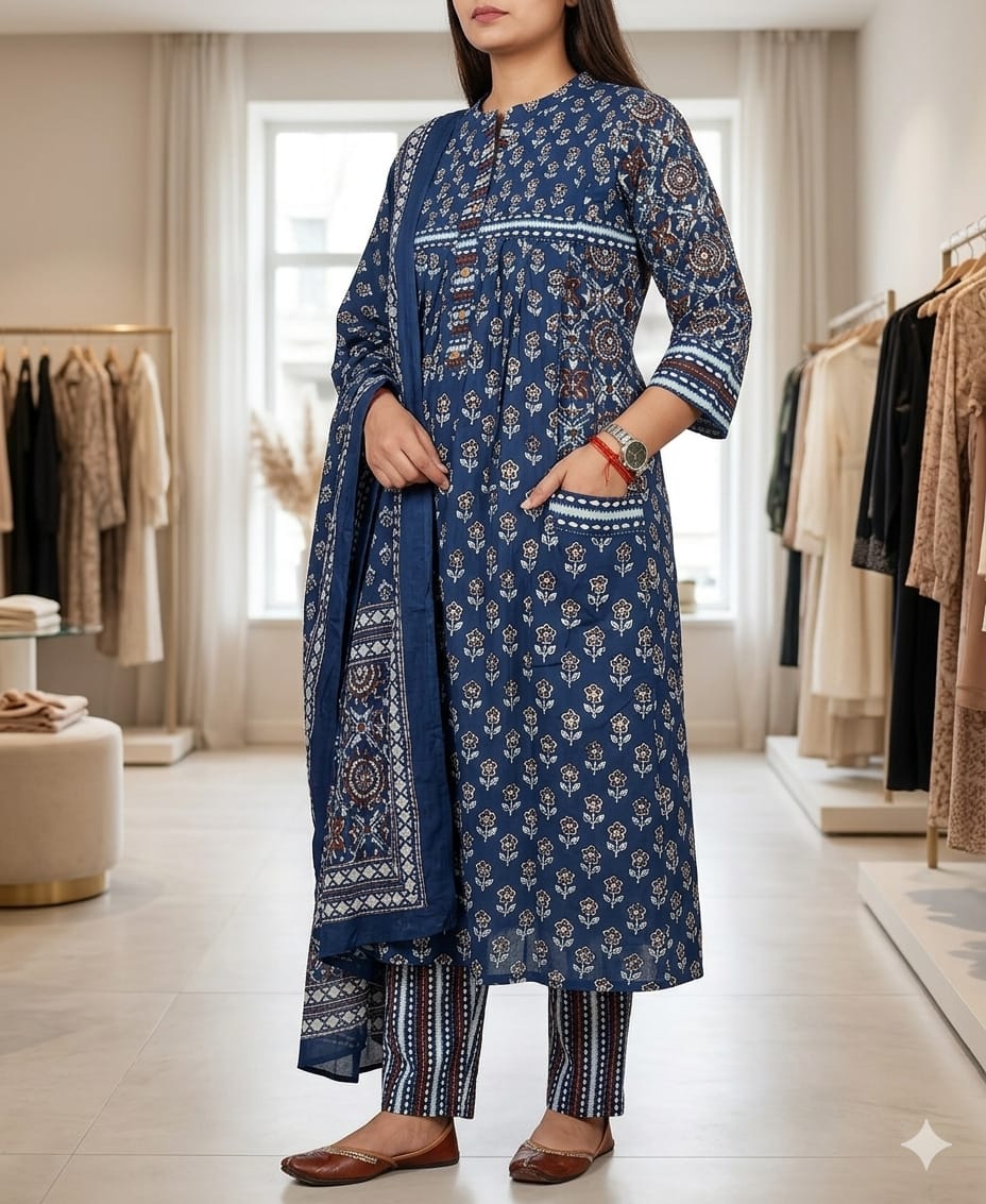 Pure Mal Cotton A-Line Suit Set