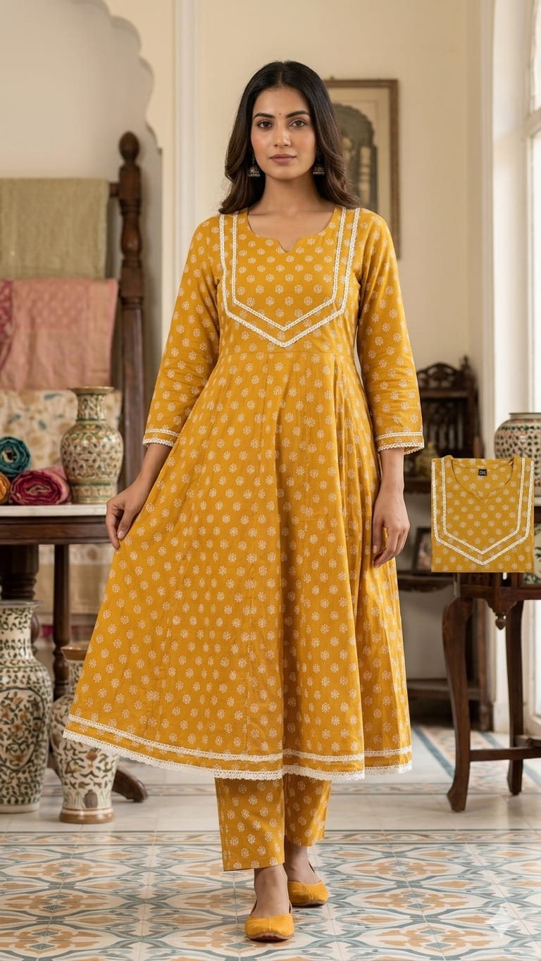 Anarkali 2 Piece set with Lace Work