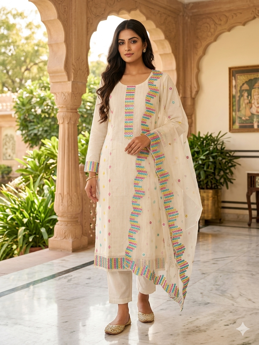 Elegant Pure Cotton Suit Set