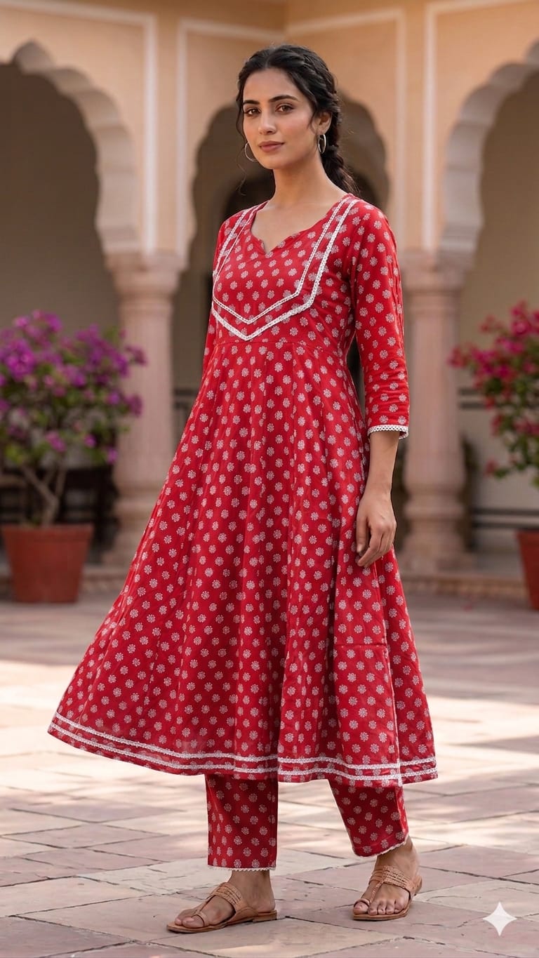 Anarkali 2 Piece set with Lace Work