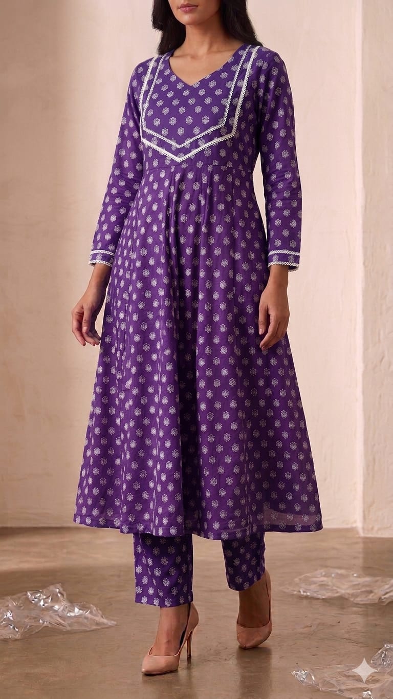 Anarkali 2 Piece set with Lace Work