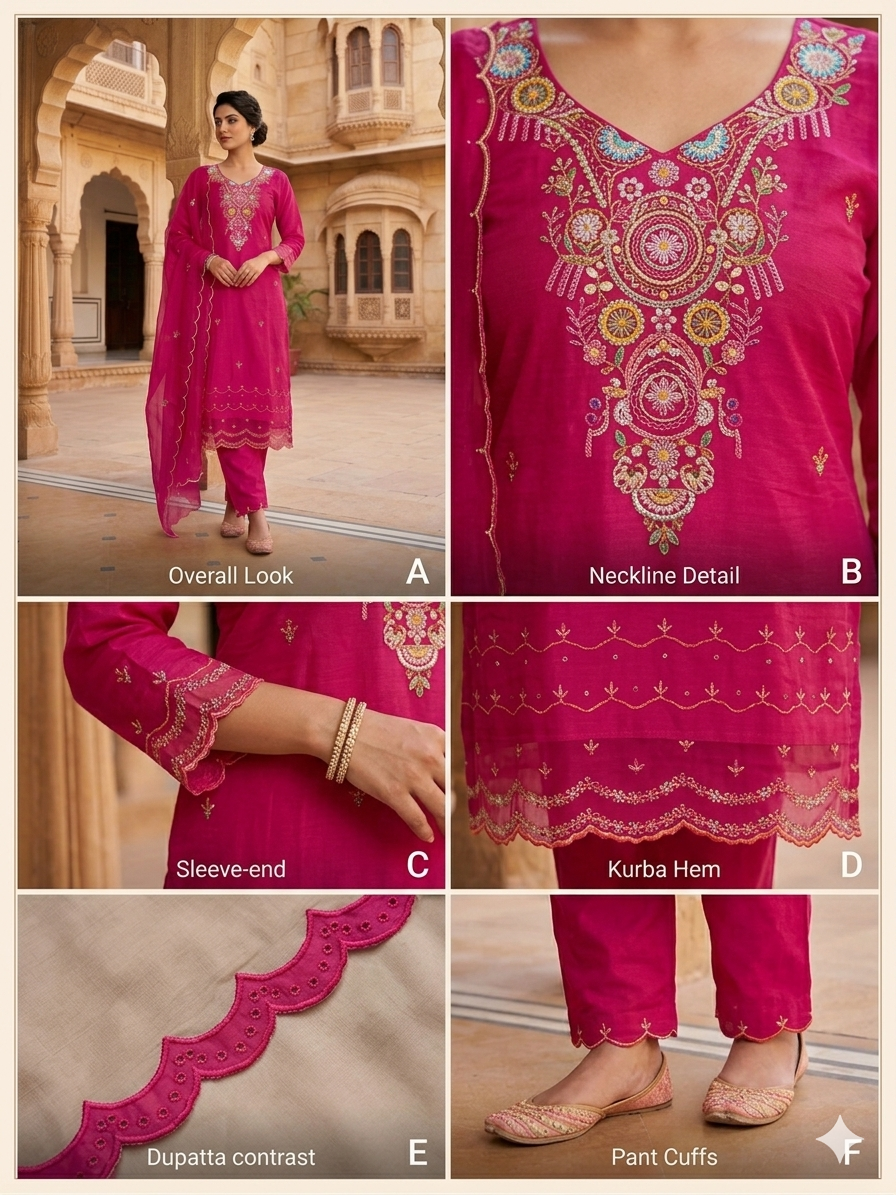 Pure Dola Silk Handwork Set