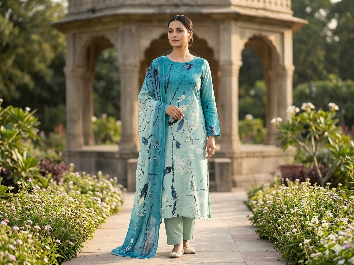 Crape Three Piece Suit
