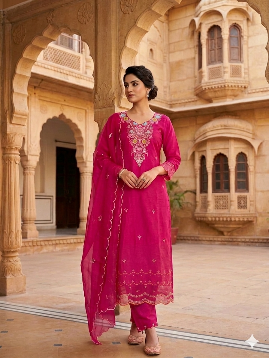 Pure Dola Silk Handwork Set
