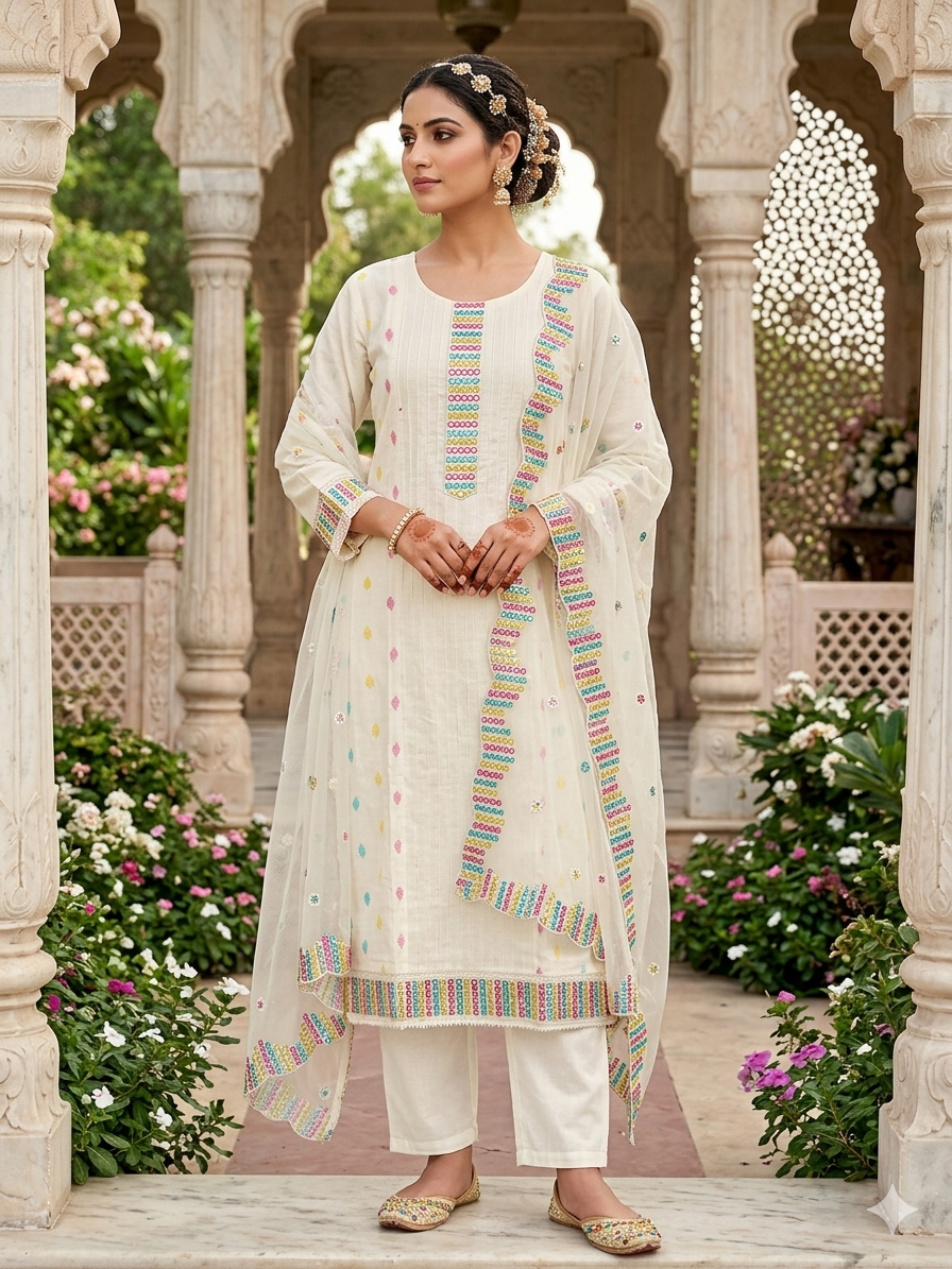 Elegant Pure Cotton Suit Set
